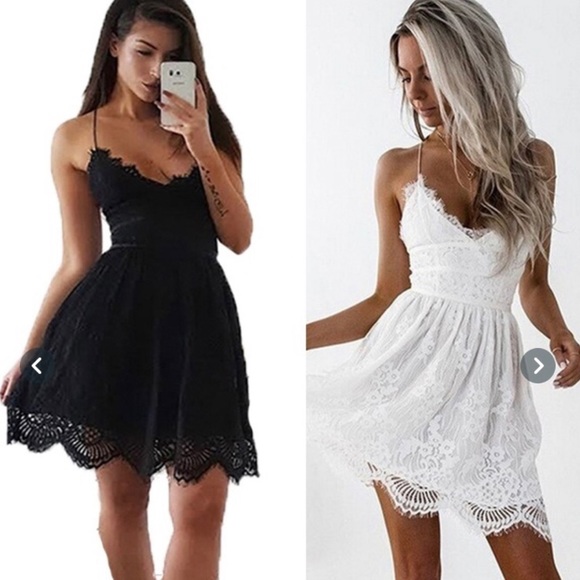 Lace Summer Mini Dress - White - Picture 10 of 15